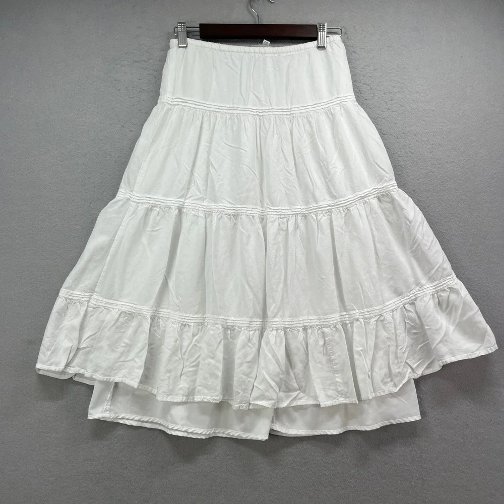 Your Favorite by PacSun Skirt Women XS White Tiered Ruffle Boho Chic Cottagecore